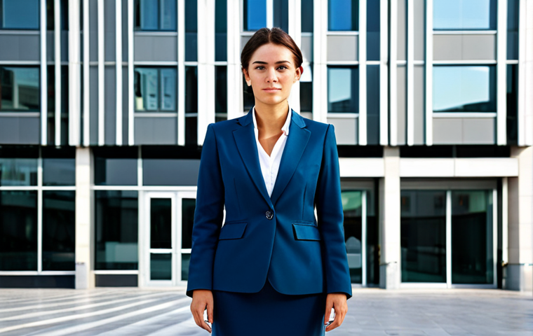 오픈소스 기여 시 주의해야 할 법적 사항 - Business Professional**
"A professional businesswoman in a modest business suit, standing in front ...