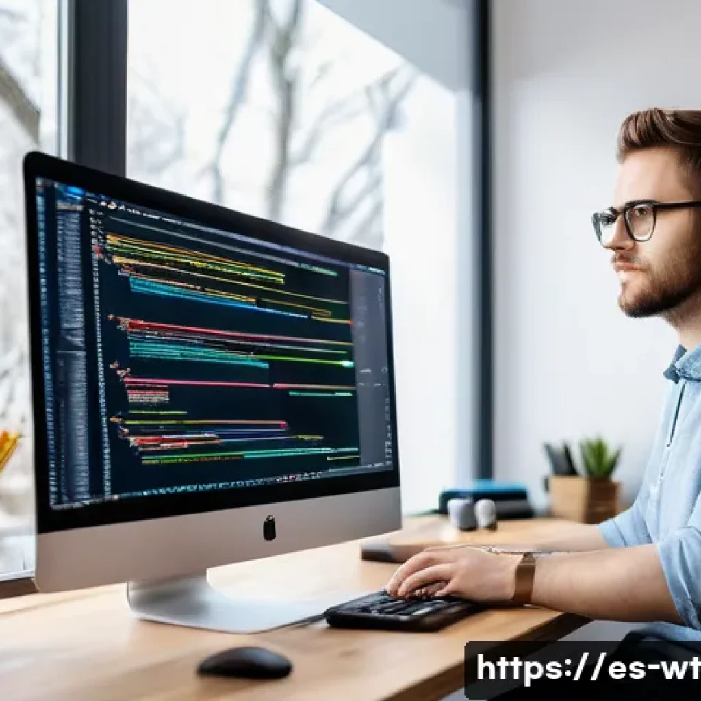 오픈소스 기여를 위한 효과적인 문제 해결 방법 - A focused software developer in a modern, cozy home office setting, surrounded by multiple monitors ...