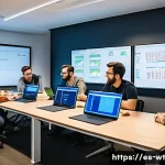 Home 19 오픈소스 프로젝트의 코드 품질 관리 - A professional open source development team collaborating in a modern office environment, diverse gr...